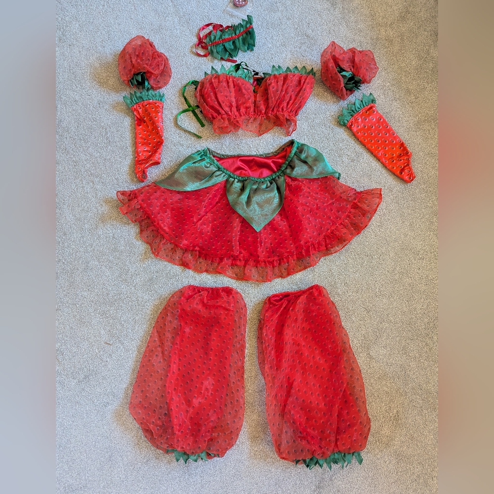 Dolls Kill Strawberry Sexy Halloween Festival Costume Set Size Small
